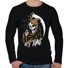 PRINTFASHION Itt az idő - Férfi hosszú ujjú póló - Fekete