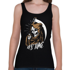 PRINTFASHION Itt az idő - Női atléta - Fekete női trikó