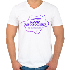 PRINTFASHION Itt vagyok Én - világos háttérre - Férfi V-nyakú póló - Fehér férfi póló