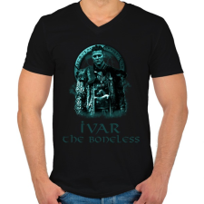 PRINTFASHION IVAR-BLUE - Férfi V-nyakú póló - Fekete férfi póló