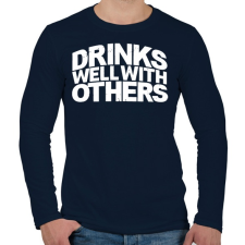PRINTFASHION Ivászat - Férfi hosszú ujjú póló - Sötétkék férfi póló