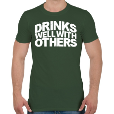 PRINTFASHION Ivászat - Férfi póló - Katonazöld