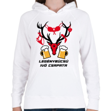 PRINTFASHION Ivó csapat - Női kapucnis pulóver - Fehér női pulóver, kardigán