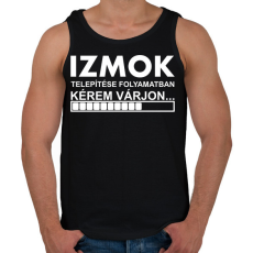 PRINTFASHION Izmok telepítése folyamatban... - Férfi atléta - Fekete