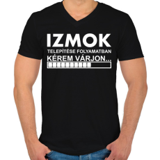 PRINTFASHION Izmok telepítése folyamatban... - Férfi V-nyakú póló - Fekete