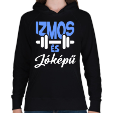 PRINTFASHION Izmos és jóképű - Női kapucnis pulóver - Fekete női pulóver, kardigán