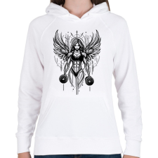 PRINTFASHION Izmos nő - Női kapucnis pulóver - Fehér női pulóver, kardigán