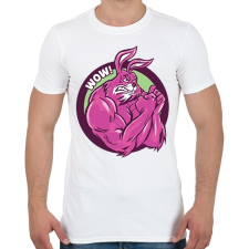 PRINTFASHION Izom nyuszi - Férfi póló - Fehér férfi póló