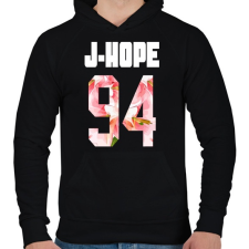 PRINTFASHION J-Hope BTS - Férfi kapucnis pulóver - Fekete férfi pulóver, kardigán
