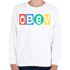 PRINTFASHION J-Hope OBEY - Gyerek pulóver - Fehér gyerek pulóver, kardigán