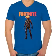 PRINTFASHION Jack Gourdon Fortnite - Férfi V-nyakú póló - Királykék férfi póló