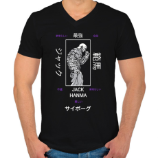 PRINTFASHION Jack Hanma - Férfi V-nyakú póló - Fekete