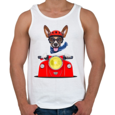 PRINTFASHION Jack Russel motorozik - Férfi atléta - Fehér atléta, trikó