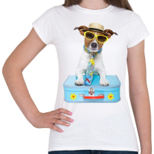 PRINTFASHION Jack Russel póló - Női póló - Fehér női póló