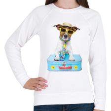 PRINTFASHION Jack Russel póló - Női pulóver - Fehér női pulóver, kardigán