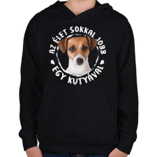 PRINTFASHION Jack Russel Terrier - Gyerek kapucnis pulóver - Fekete gyerek pulóver, kardigán