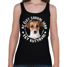 PRINTFASHION Jack Russel Terrier - Női atléta - Fekete női trikó