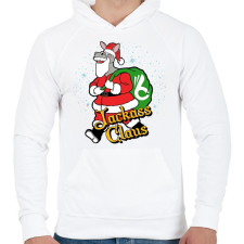PRINTFASHION Jackass claus - Férfi kapucnis pulóver - Fehér férfi pulóver, kardigán