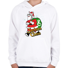 PRINTFASHION Jackass claus - Gyerek kapucnis pulóver - Fehér