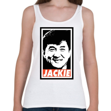 PRINTFASHION Jackie Chan - Női atléta - Fehér női trikó