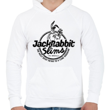 PRINTFASHION Jackrabbit - Férfi kapucnis pulóver - Fehér férfi pulóver, kardigán