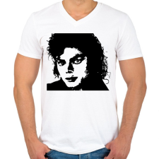 PRINTFASHION jackson - Férfi V-nyakú póló - Fehér férfi póló