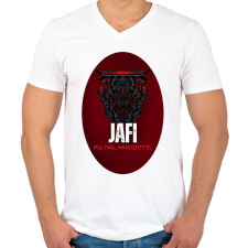 PRINTFASHION Jafi "A pokol serlege" - Férfi V-nyakú póló - Fehér férfi póló