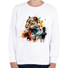PRINTFASHION Jaguár - Gyerek pulóver - Fehér
