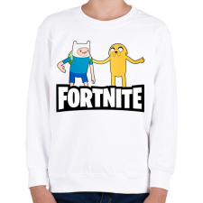PRINTFASHION Jake és Finn Fortnite - Gyerek pulóver - Fehér gyerek pulóver, kardigán