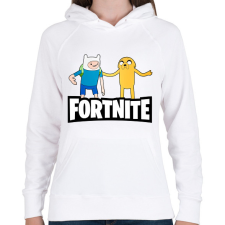PRINTFASHION Jake és Finn Fortnite - Női kapucnis pulóver - Fehér női pulóver, kardigán