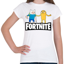 PRINTFASHION Jake és Finn Fortnite - Női póló - Fehér női póló