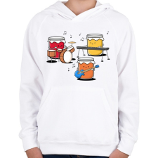 PRINTFASHION Jam session - Gyerek kapucnis pulóver - Fehér gyerek pulóver, kardigán