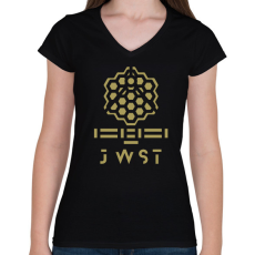 PRINTFASHION James Webb űrtávcső JWST - Női V-nyakú póló - Fekete