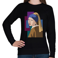 PRINTFASHION Jan Vermeer - Leány gyöngy fülbevalóval - Női pulóver - Fekete női pulóver, kardigán