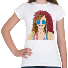PRINTFASHION Janis Joplin - Női póló - Fehér női póló