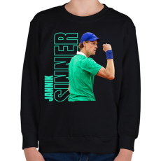 PRINTFASHION Jannik Sinner - Gyerek pulóver - Fekete