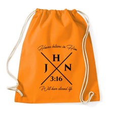 PRINTFASHION János 3:16 - Sportzsák, Tornazsák - Narancssárga tornazsák