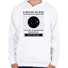 PRINTFASHION Január: Vízöntő - Gyerek kapucnis pulóver - Fehér gyerek pulóver, kardigán