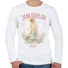 PRINTFASHION Januárban férjhez megyek - Férfi hosszú ujjú póló - Fehér