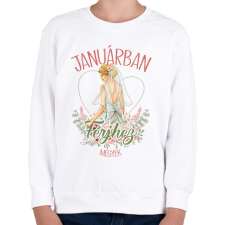 PRINTFASHION Januárban férjhez megyek - Gyerek pulóver - Fehér gyerek pulóver, kardigán
