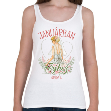 PRINTFASHION Januárban férjhez megyek - Női atléta - Fehér női trikó