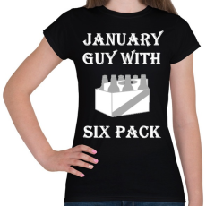PRINTFASHION Januárban született kockahasú férfi - Női póló - Fekete