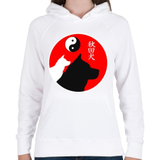 PRINTFASHION Japán Akita - Női kapucnis pulóver - Fehér női pulóver, kardigán