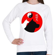 PRINTFASHION Japán Akita - Női pulóver - Fehér női pulóver, kardigán