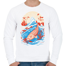 PRINTFASHION Japán hal - Férfi pulóver - Fehér