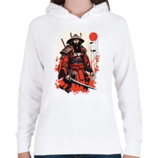 PRINTFASHION Japán ronin - Női kapucnis pulóver - Fehér női pulóver, kardigán