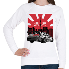 PRINTFASHION Japán sportkocsi - Női pulóver - Fehér női pulóver, kardigán