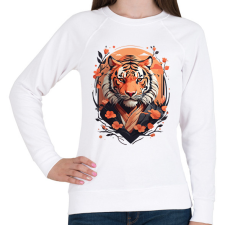 PRINTFASHION Japán tigris - Női pulóver - Fehér női pulóver, kardigán