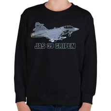 PRINTFASHION Jas-39 gripen - Gyerek pulóver - Fekete