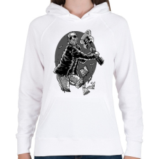 PRINTFASHION Jason gitárral - Női kapucnis pulóver - Fehér